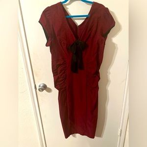 Stop Staring. Maroon and black polka dots pinup dress. Tags still on it.